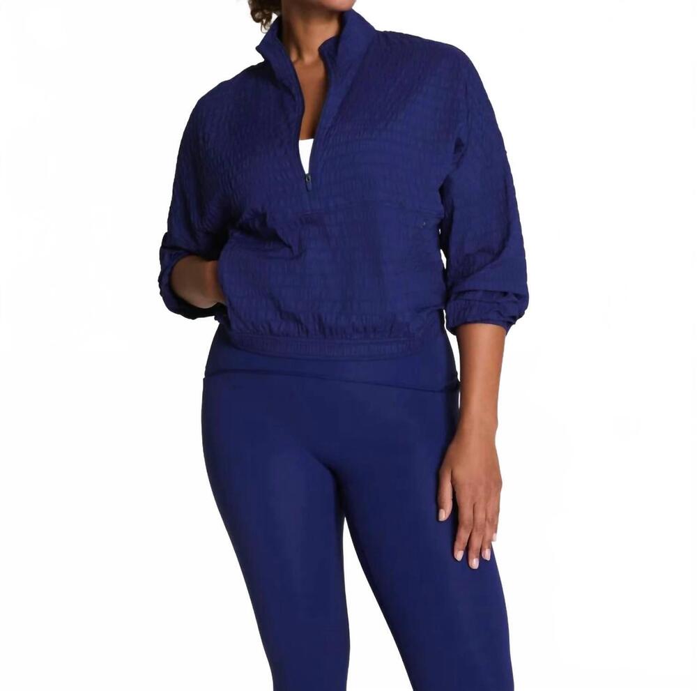 NEW SPANX women's active run jacket in midnight iris